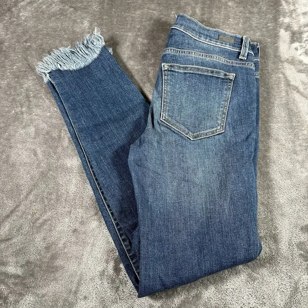 SP Black Label‎ Jeans Women's 29 Blue Mid-rise Skinny Distressed Raw Hem Pants